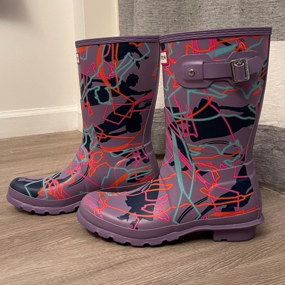 RARE HUNTER X Disney Mary Poppins Rain Boots SZ 8 - Picture 8 of 8